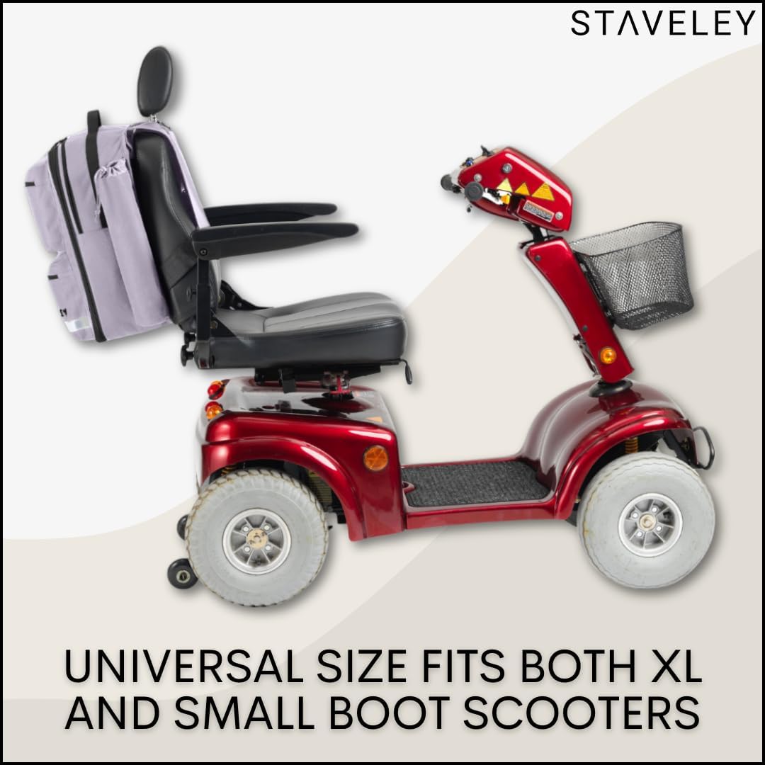 Staveley XL Expandable Mobility Scooter Bag for Electric Mobility Scooters & Boot Scooters - Back of Seat Bag (Purple)