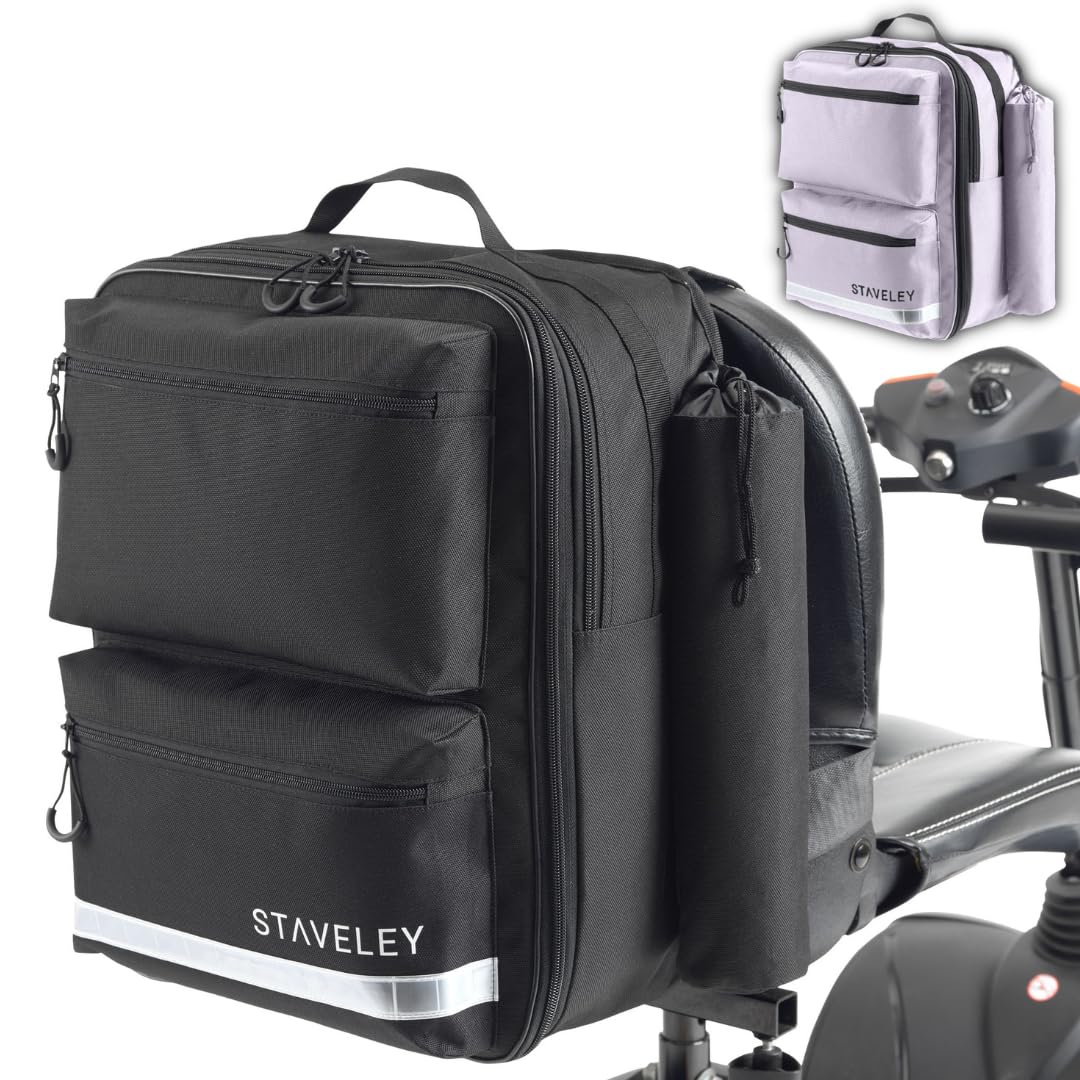 Staveley XL Expandable Mobility Scooter Bag for Electric Mobility Scooters & Boot Scooters - Back of Seat Bag (Purple)